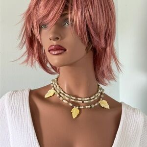 NWOT Handmade Beaded Statement Necklace